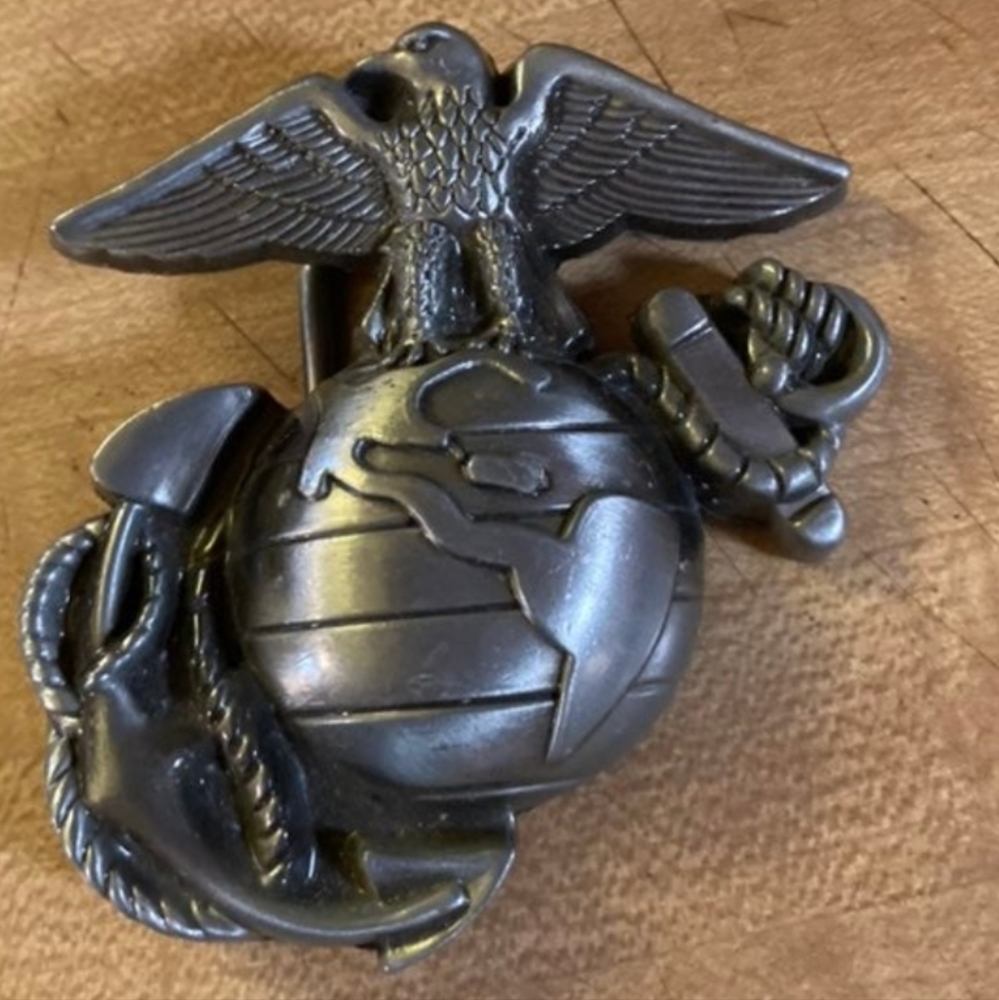 USMC United States Marine Corps belt buckle.  Other USMC buckles listed